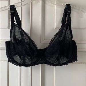 CHANTELLE Black Unlined Lace Bra 34Dd